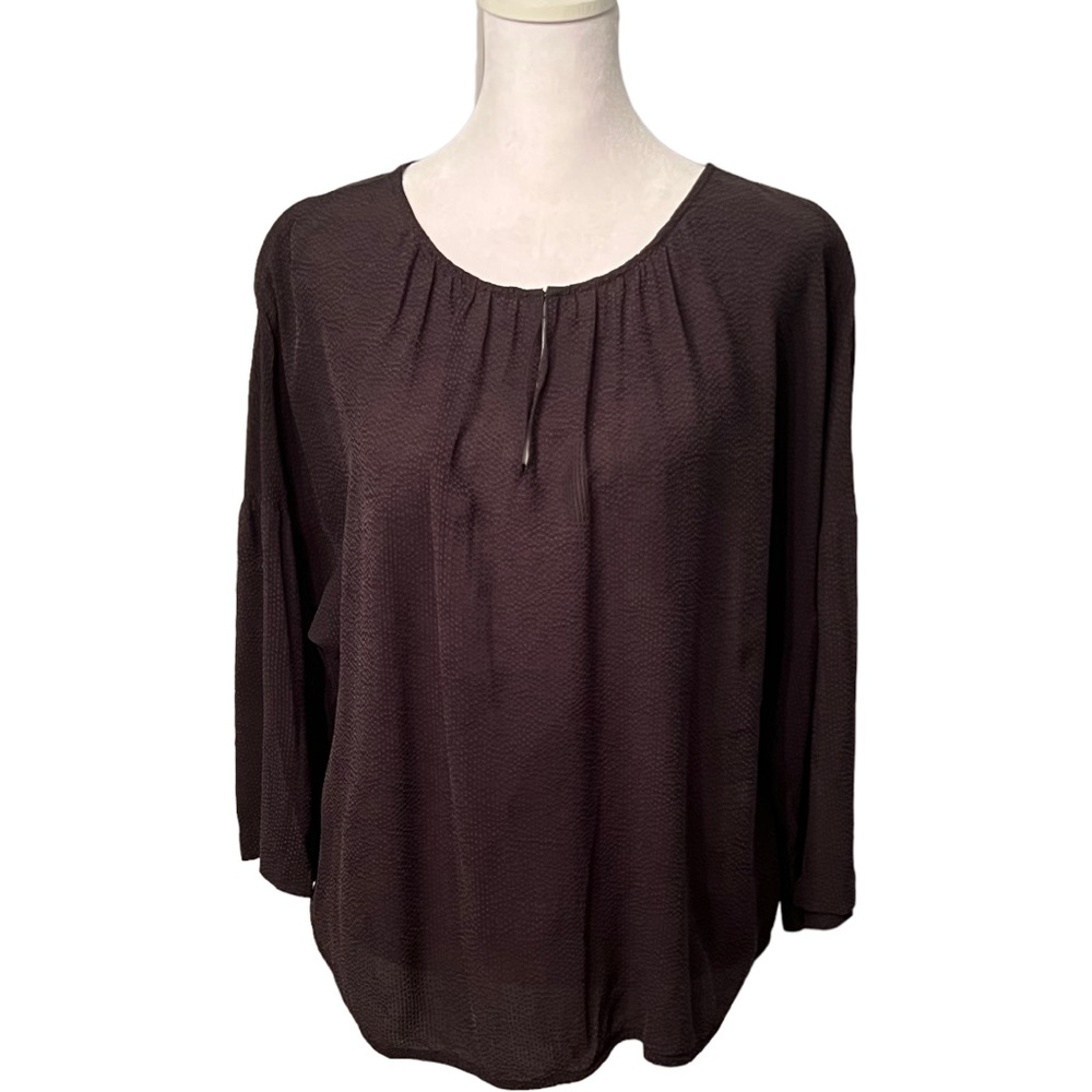 Everlane Textured Cupro Blouson Top, Sz 12